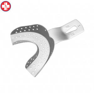 Bandeja de impresión dental inferior con borde perforado XXS Tamaño 55mm x 47mm Acero inoxidable - Product Image 5