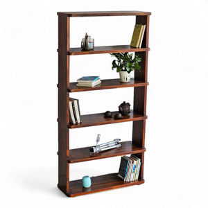 KS68234 6-Tier Acacia Wood <b>Bookshelf</b> 80x30x160cm Standing Type for Living Room Bedroom Kids' Space - Product Image 1