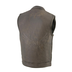 Chaleco de cuero de invierno duradero para hombre, diseño de la mejor calidad, éxito de ventas, chaleco de cuero para hombre - Product Image 4