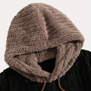 Sweat à capuche en fourrure d'hiver de haute qualité pour homme, couleur noire, manches longues, pull respirant, design personnalisé, taille écologique - Product Image 3