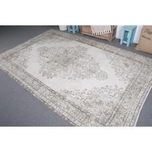 Tapis vintage 5,7x9 pieds, tapis persan turc en laine gris - Product Image 2