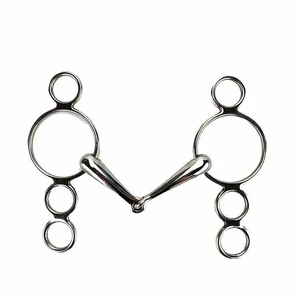 Anillo suelto ajustable de alta calidad Magennis Snaffle Dutch Gag Bits Silver Single Joint Bits de acero inoxidable por Power Hint - Product Image 1