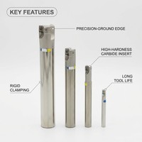 Outil de fraisage CNC EGO Flying Toolbar EAP400R 25-40 R0.8 avec fraise à bout droit à fond plat revêtue APMT1604 pour fraisage de face