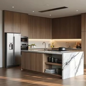 SANYANG, diseño moderno personalizado, coctelera blanca, madera maciza MDF, armarios de cocina multifuncionales, muebles de casa inteligente, comedor lacado - Product Image 1