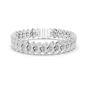 สร้อยข้อมือเพชรเทียมทรงลูกแพร์ 17.582 กะรัต คุณภาพ VVS-VS สี EF เพชร CVD ทอง 18KT 14KT 10KT เงิน 925 โรสโกลด์ สำหรับผู้หญิง - Product Image 1