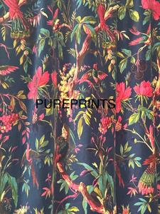 Luxury Cotton Velvet Bird Print Yards <b>Blue</b> Velvet Fabric Upholstery Bag lampshade <b>Curtain</b> Cushion Cover And Home Decor - Product Image 2