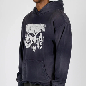 Sweat à capuche vintage imprimé délavé à l'acide 100 % coton, écologique et respirant, personnalisable avec des designs accrocheurs pour hommes et femmes - Product Image 6