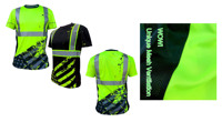 T-shirt de travail réfléchissant personnalisé haute visibilité pour hommes, en polyester, impression numérique, respirant, séchage rapide, vêtements de sécurité, design graphique