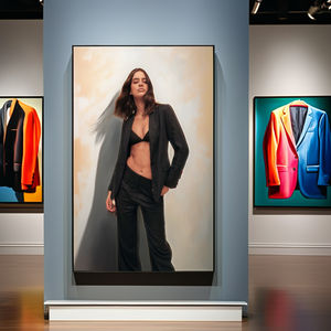 <span class=keywords><strong>Blazer</strong></span> da Donna su Misura in Misto Lino Premium con Elegante Motivo Intrecciato per Ambienti Professionali e Quotidiani - Product Image 5