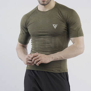 Camiseta Deportiva para Hombre, Ropa Deportiva Activa, Camiseta de Manga Corta para Entrenamiento, de Secado Rápido, Elástica, Personalizada, para Correr, Gimnasio - Product Image 1