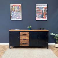Sara Grand buffet moderne en bois Meuble pour salon Salle de bain Chambre à coucher Hôtel