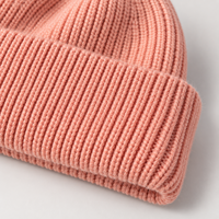 Bonnet tricoté personnalisé brodé à chaud, avec appliqué brodé, chaud pour l'hiver, pour le ski, à revers côtelé, tendance, pour la course et le sport
