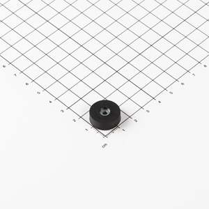 Sistema magnetico gommato Ø18x6mm con incavo cilindrico - Product Image 1