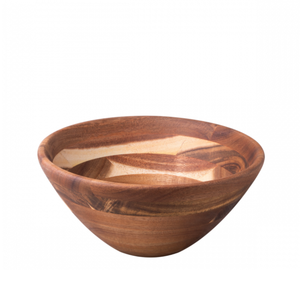 Ensaladera de Madera de Acacia con Fondo Plano, Tazón de Madera Apto para Bebés para Fiestas - Product Image 3