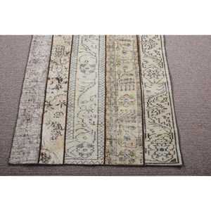 Turkish Rug, Runner 3x7,7 ft Vintage Rug, <b>Brown</b> Oriental <b>Wool</b> Rug - Product Image 5