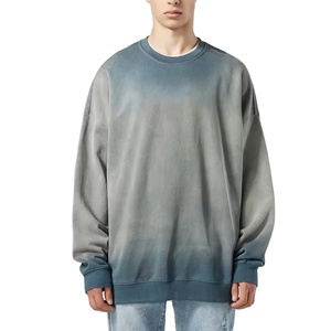 Sweat-shirts personnalisés pour hommes, col rond, effet délavé vintage, surdimensionnés, qualité supérieure, vente en gros 2026 - Product Image 3