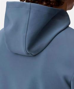 Imprimé personnalisé 100% coton acier bleu quart fermeture éclair à capuche hommes léger respirant bases coton mélangé - Product Image 4