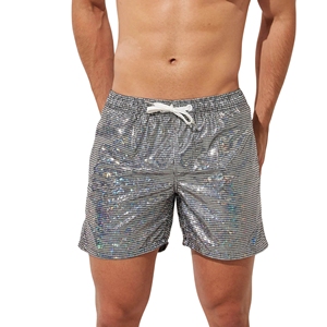 Pantalones cortos de discoteca transpirables de secado rápido para hombre, hechos a medida, cintura media, cordón de punto, sólido, informal, fabricante OEM - Product Image 1