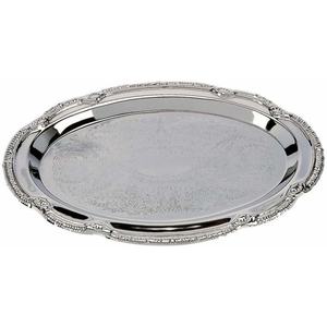 Bandeja DE SERVICIO DE METAL elegante y duradera de diseño martillado de color marrón antiguo perfecta para servir bebidas, aperitivos y Decoración elegante - Product Image 3