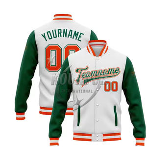 Logo personnalisé Veste de sport universitaire pour hommes à manches longues Baseball Letterman avec col montant Matériau 100% coton - Product Image 3