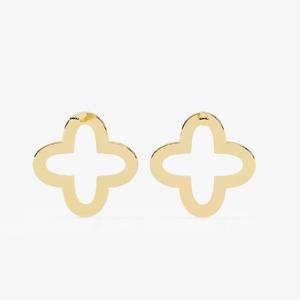 Boucles d'oreilles clous en or jaune 18 carats style religieux avec pierre en moissanite pour mariages - Product Image 5