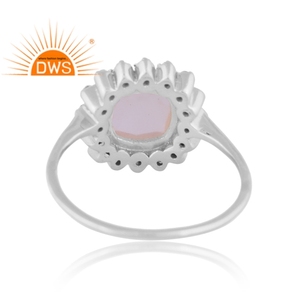 Latest Trending Sterling Silver Natural Cz & Rainbow <b>Moon</b> Stone Gemstone Stackable <b>Ring</b> Custom Jewelry Manufacturer - Product Image 4