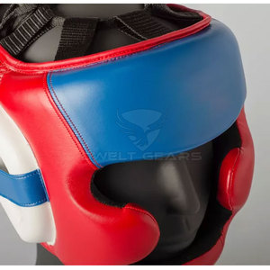 Protège-tête de boxe en cuir respirant et écologique de haute qualité, portable, réglable, pour entraînement MMA, avec logo personnalisé pour homme - Product Image 2