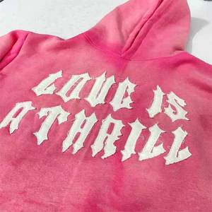 Sweat-shirts à capuche pour hommes en molleton de coton, personnalisés, sur mesure, épais, avec broderie effet vieilli, respirants, style streetwear, pour la vente en gros - Product Image 2