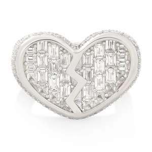 10.00 carat Hip Hop VVS Moissanite Iced Out Round & Baguette Diamond Diamond Heart Shape Ring For Men's 925 Silver - Product Image 1