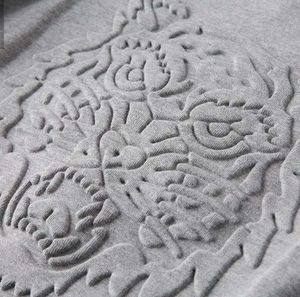 OEM High Quality 480gsm Men's Embossed Hoodie Cotton/Polyester Oversized Casual Eco-Friendly Breathable Winter Solid <b>Pattern</b> - Product Image 5