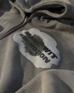 Survêtements d'hiver décontractés en molleton imprimé, zippés, à capuche, teints en pièce, délavés à l'acide, 100 % coton, grande taille, personnalisés - Product Image 6