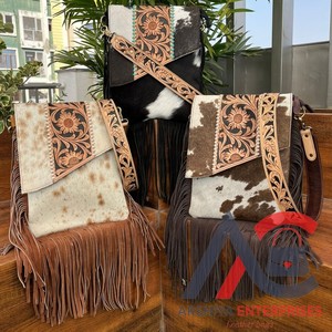 กระเป๋าหนังวัวแบบคาดลำตัวสำหรับผู้หญิงสไตล์ตะวันตกกระเป๋าถือแบบซ่อนหนังฟอกฝาดเครื่องมือ - Product Image 1