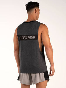 Haute qualité hommes maillots de sport Polyester débardeurs coton Stringer respirant imprimé uni musculation Fitness sport décontracté - Product Image 5