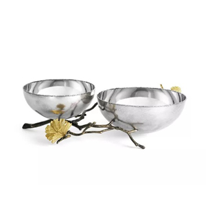 Fantástico juego de cuencos para servir frutas secas de acero inoxidable martillado con mango floral dorado para decoración del hogar y regalos - Product Image 6