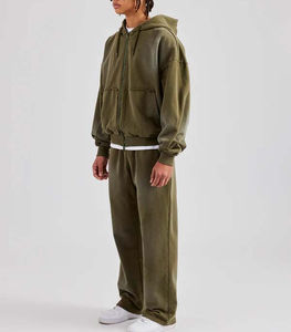 Manufacturer's Customizable Unisex Breathable Cotton/Polyester <b>Hooded</b> Printed Tracksuits Private Label High-End Winter Sets - Product Image 3