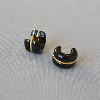 Boucles d'oreilles créoles blanches mignonnes plaquées or, petites, légères, tendance, cadeau pour elle US E005