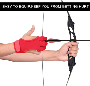 Gants de tir à l'arc en cuir à trois doigts, gants de protection pour les archers à arc recurve et l'équitation, durables et confortables - Product Image 3