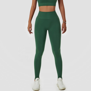 Venta al por mayor Fabricante de cintura alta de las mujeres Fitness Gym Leggings Colores personalizados Pantalones de yoga con el trasero fruncido Deportes Leggings de yoga - Product Image 2