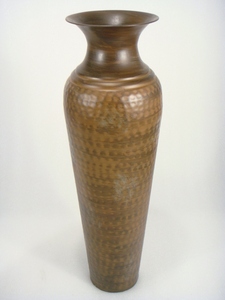 Large Vintage Hammered <b>Copper</b> <b>Vase</b> with Patina - Product Image 4