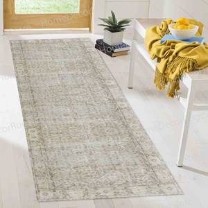 Floral Pattern Printed <b>Rug</b> - Soft Tones <b>Vintage</b> Turkish Wedding Decor,Nonwoven Soft <b>Rug</b> - Product Image 4