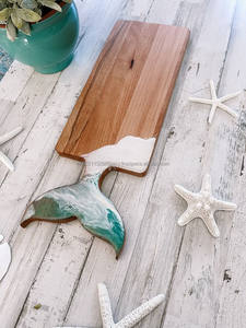 Vente en gros Plateaux de service pour le petit déjeuner en résine et bois durables faits à la main Modèle continental rond pour le brunch et les cadeaux - Product Image 6