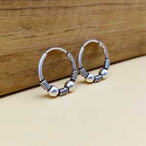 Pendientes de aro de Plata de Ley 925 bohemios hechos a mano, diseño Tribal artesanal, estilo Vintage para regalo de boda o fiesta - Product Image 3