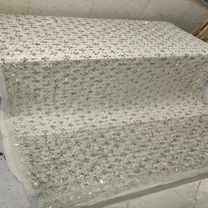 Sang trọng làm bằng tay đính cườm thêu vàng thân thiện với môi lưới bạc màu Hồng đá mix Rhinestone trang trí-Đặt hàng tối thiểu 5 yards - Product Image 1