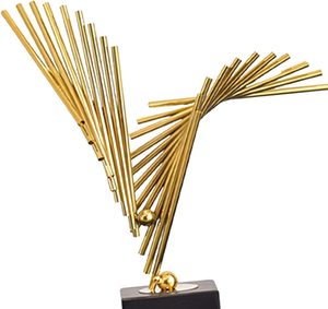 Adornos de estatua de latón dorado redondo grande, decoración novedosa para el hogar para escritorio o mesa de sala de estar - Product Image 6