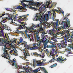 Cristaux de Quartz Aura Miniatures en Titane, Polis à la Main, Tendances Actuelles, Cristaux Naturels de Guérison, Décoration Feng Shui pour la Maison, Prix de Gros - Product Image 5