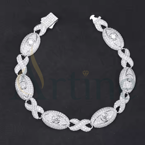 Hip Hop Jewelry Diamond Tester 925 Sterling Silver VVS Moissanite Iced Out Link Bracelet para hombres - Product Image 1