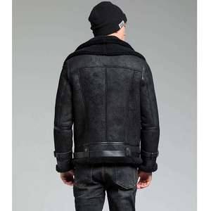 Men's Custom Genuine Leather <b>Jacket</b> with Stylish High Street Pattern <b>Waterproof</b> Zipper Closure <b>Winter</b> Sweaters & Clothing - Product Image 4