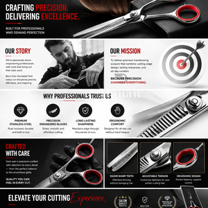 Ciseaux de coiffure professionnels de 6,7 pouces pour texturiser les cheveux, ciseaux à effiler en acier inoxydable, outil de coupe de salon réglable, fourniture OEM - Product Image 6