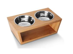 Custom High Quality Stainless Steel <b>Cat</b> Dog Food <b>Bowls</b> with Wooden <b>Stand</b> Eco-Friendly Elevated Application for Water Storage - Product Image 5