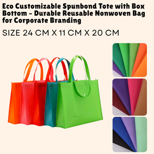 Sac fourre-tout Spunbond écologique personnalisable avec fond de boîte Sac non tissé réutilisable durable pour la marque d'entreprise - Product Image 1